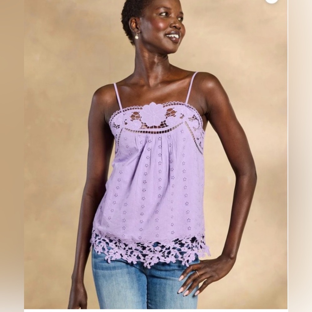 Sundance Lilac Eyelet Camisole size S